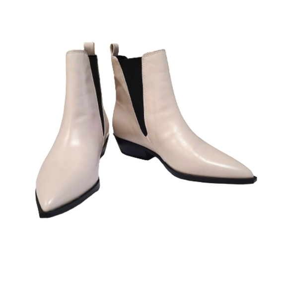 Nine West Danzy Chelsea Ankle Boots Women's Size 7 White Leather - Picture 9 of 16